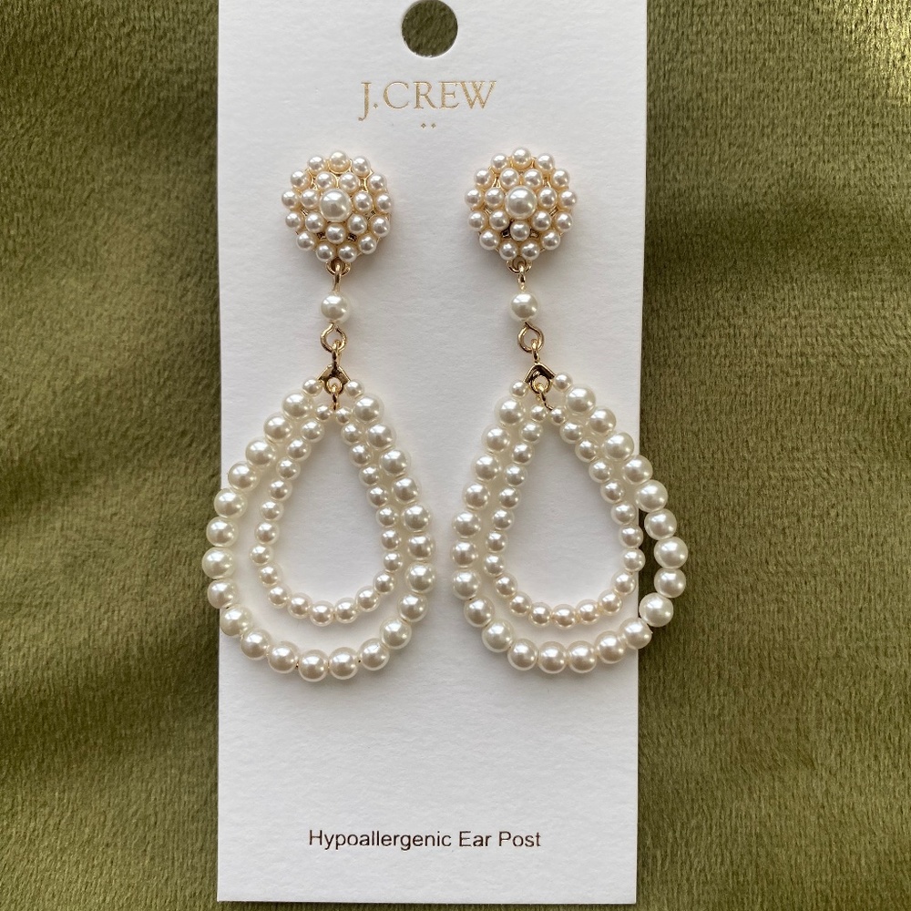 ✨NEW✨J. Crew Pearl TearDrop Earrings